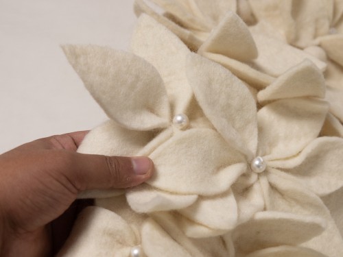 Handmade Felt White Tree Skirt