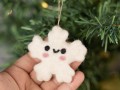 7cm Smily Felt Snowflakes Ornament