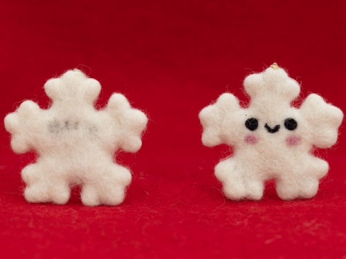 7cm Smily Felt Snowflakes Ornament