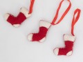 Mini Red and White Felt Stockings