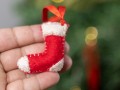 Mini Red and White Felt Stockings