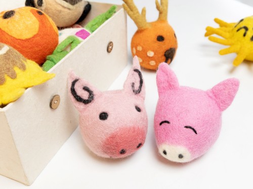 Eco-Toys Bundle: 8cm Wool Felt Pet Toys