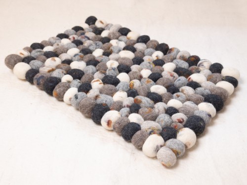 Dark Felt Pebble Rug