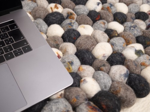 Dark Felt Pebble Rug