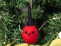 6cm Red Felt Bauble Christmas Ornament