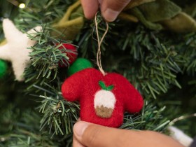 Red Mini Christmas Felt Jumper