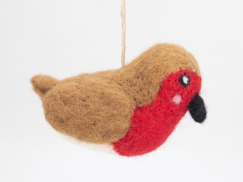 10cm Christmas Felt Robin Bird