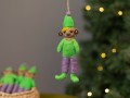 16x5cm Felt Elf with Green Hat