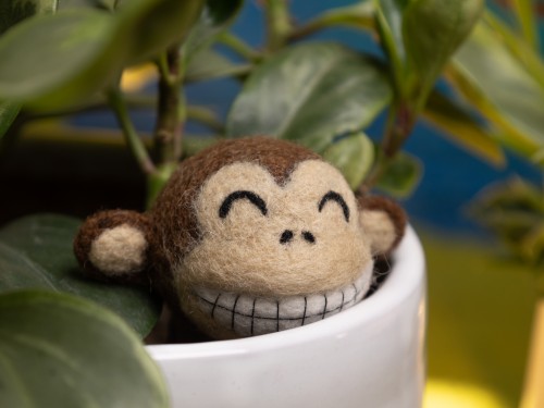 Handmade Felt Monkey Head