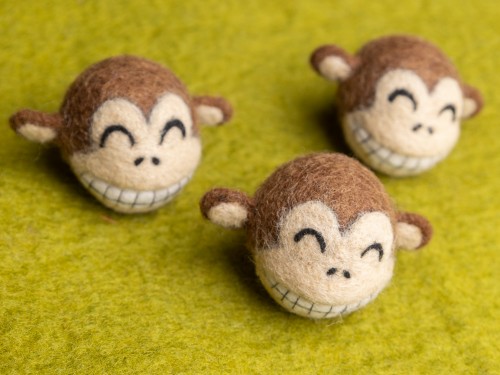 Handmade Felt Monkey Head