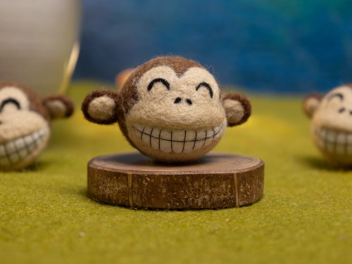 Handmade Felt Monkey Head