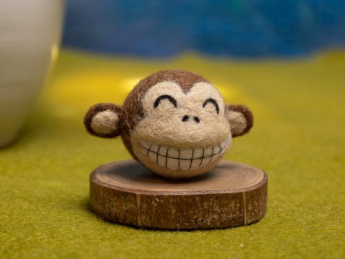Handmade Felt Monkey Head