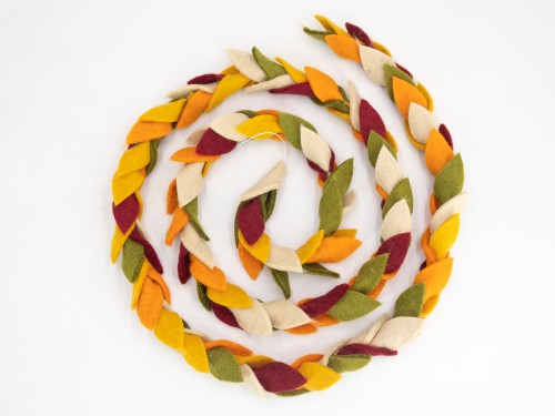 6ft Handmade Seasonal Felt Leaf Garland