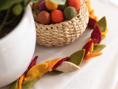 6ft Handmade Felt Fall Leaf Garland