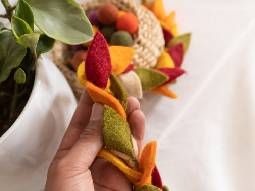 6ft Handmade Felt Fall Leaf Garland