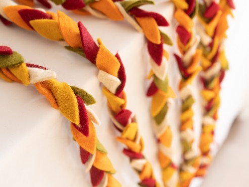 6ft Handmade Seasonal Felt Leaf Garland