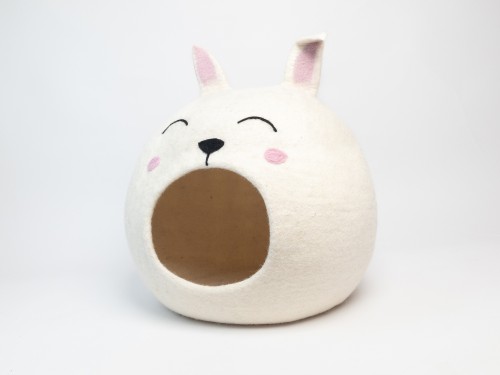 Easter Bunny Design Wool Felt Cat Cave