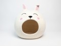 White Felt Bunny Cat Cave