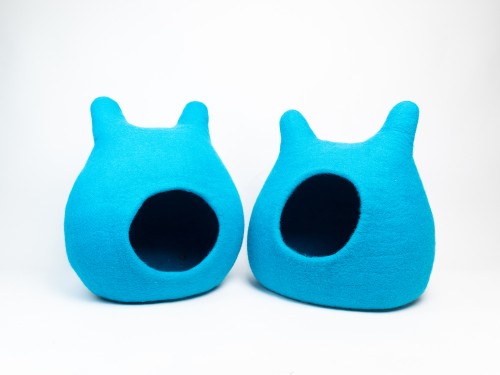 Handmade Felt Cat Cave with Ears