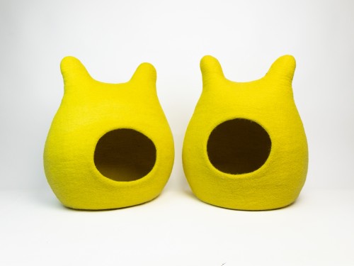 Handmade Felt Cat Cave with Ears