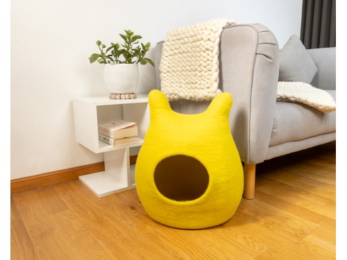 Handmade Felt Cat Cave with Ears