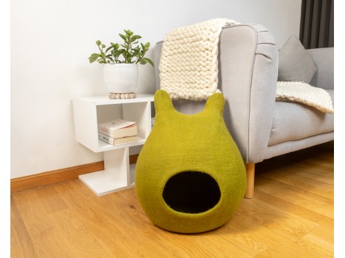 Handmade Felt Cat Cave with Ears