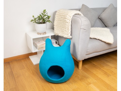 Handmade Felt Cat Cave with Ears