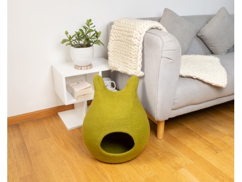Handmade Felt Cat Cave with Ears
