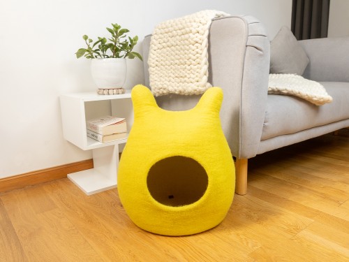 Handmade Felt Cat Cave with Ears