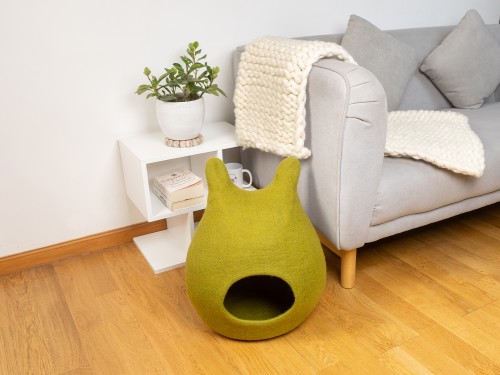 Handmade Felt Cat Cave with Ears