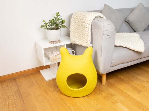 Handmade Felt Cat Cave with Ears