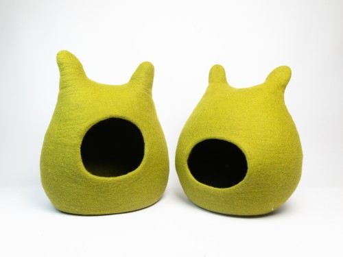 Handmade Felt Cat Cave with Ears