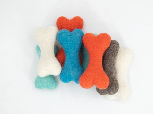 Wholesale Small Wool Felt Bone Dog Chew Toy