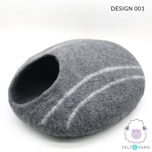 Stripe Design Wool Felt Cat House