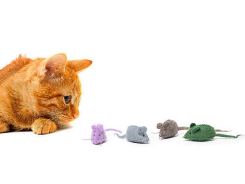 Wholesale Stitched Wool Felt Mice Cat Toy
