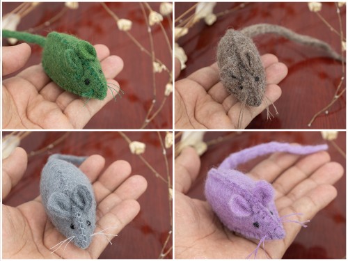 Wholesale Stitched Wool Felt Mice Cat Toy