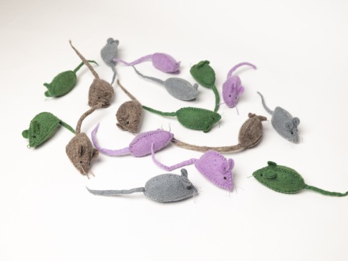 Wholesale Stitched Wool Felt Mice Cat Toy