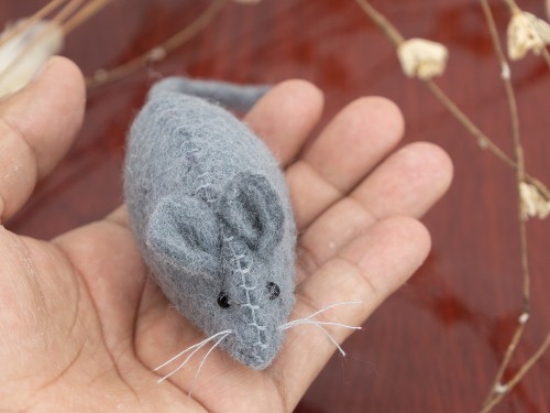 Wholesale Stitched Wool Felt Mice Cat Toy