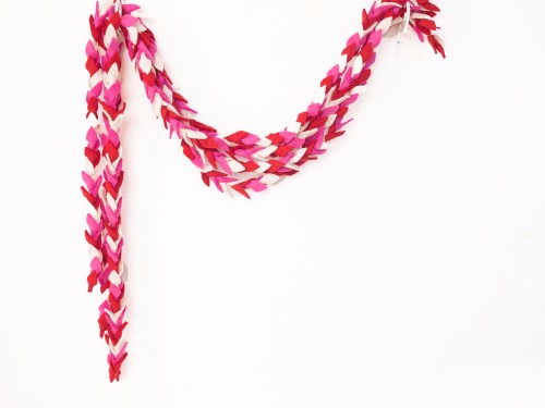 6ft Pink Valentine Felt Leaf Garland