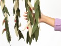 6ft Multi Green Leaf Garland with Red Pom Poms