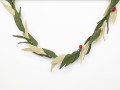 6ft Multi Green Leaf Garland with Red Pom Poms