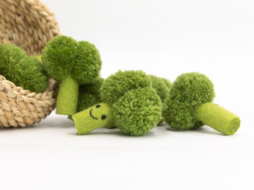 8cm Felt Broccoli with Face