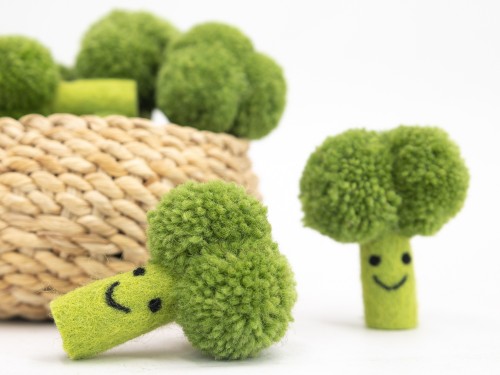 8cm Felt Broccoli with Face