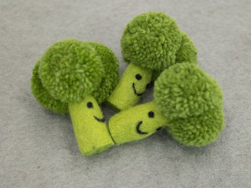 8cm Felt Broccoli with Face