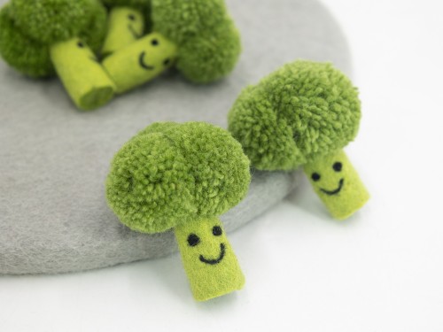 8cm Felt Broccoli with Face