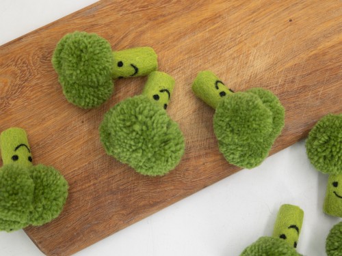 8cm Felt Broccoli with Face