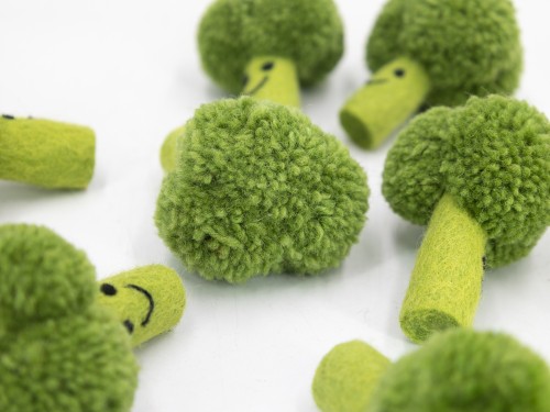 8cm Felt Broccoli with Face