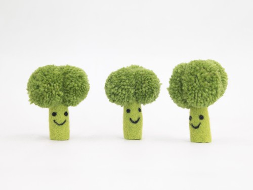 8cm Felt Broccoli with Face