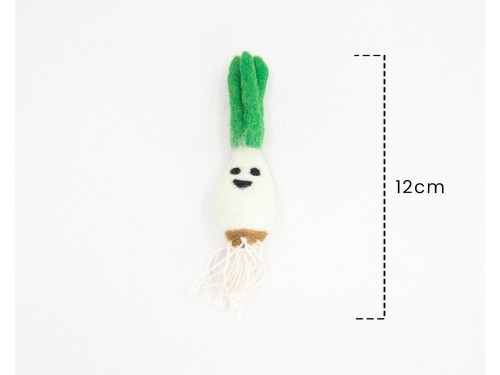 12cm Felt Green Onion with Face