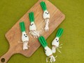 12cm Felt Green Onion with Face